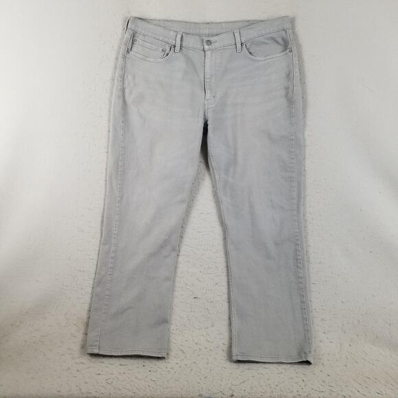 Levis 514 Jeans Mens 40x30 Light Gray Straight Stretch Denim Zip Fly 5 Pocket - Picture 1 of 16